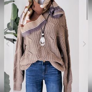 NWT High Neck Oversized Sweater in Mauve size Small